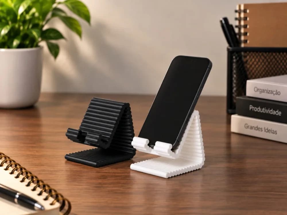 Suporte de Celular Moderno em Preto, Branco